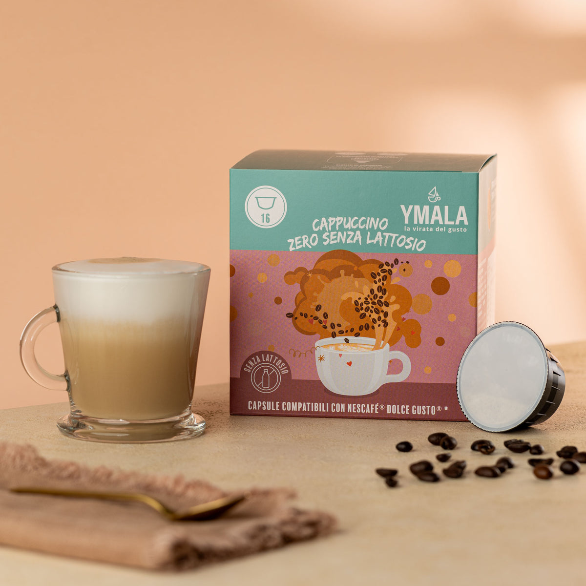 16 capsule di Ymala Cappuccino zero senza lattosio