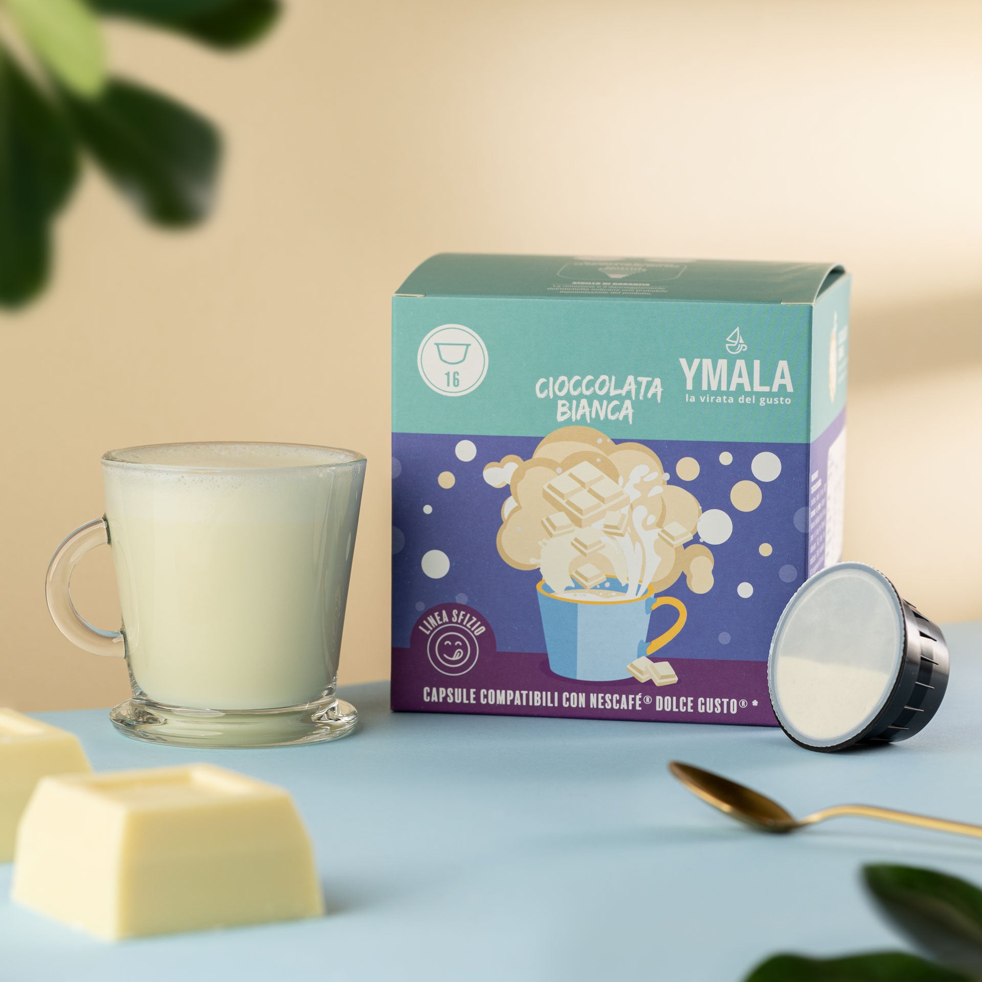 16 capsule Dolce Gusto®* Cioccolata bianca
