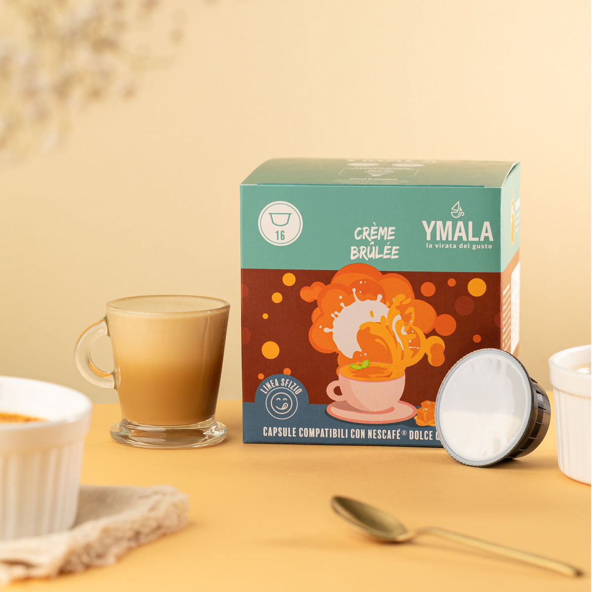 16 capsule di Ymala Crème brûlée