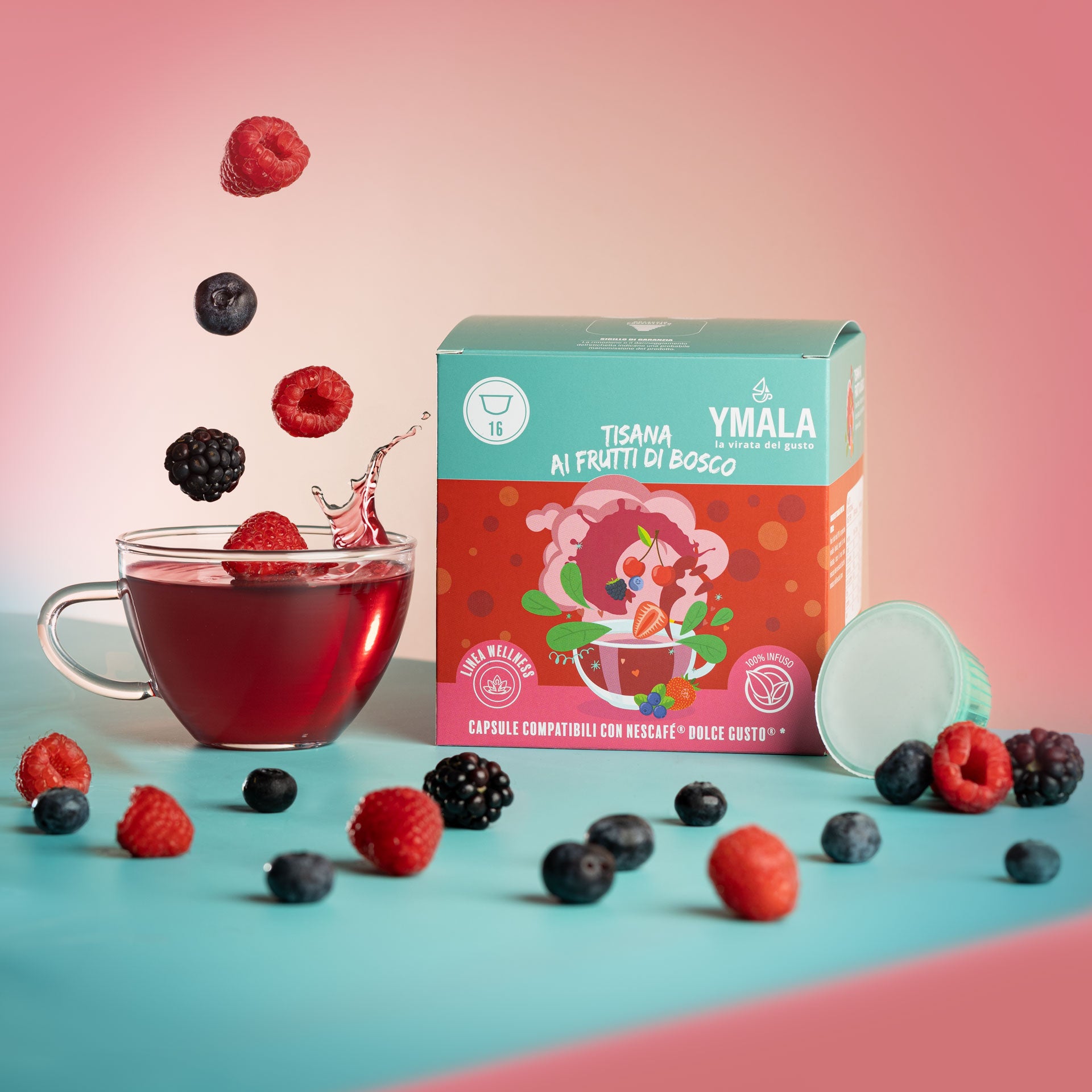 16 capsule Dolce Gusto®* Tisana ai frutti di bosco