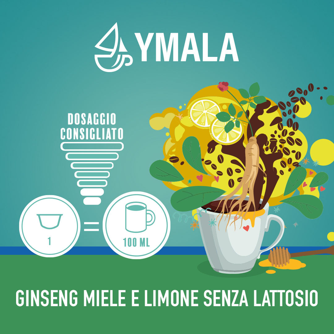 16 capsule Dolce Gusto®* Ginseng miele e limone senza lattosio