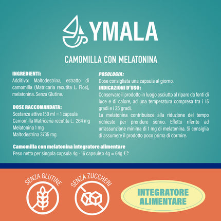 16 capsule di Ymala Camomilla con melatonina